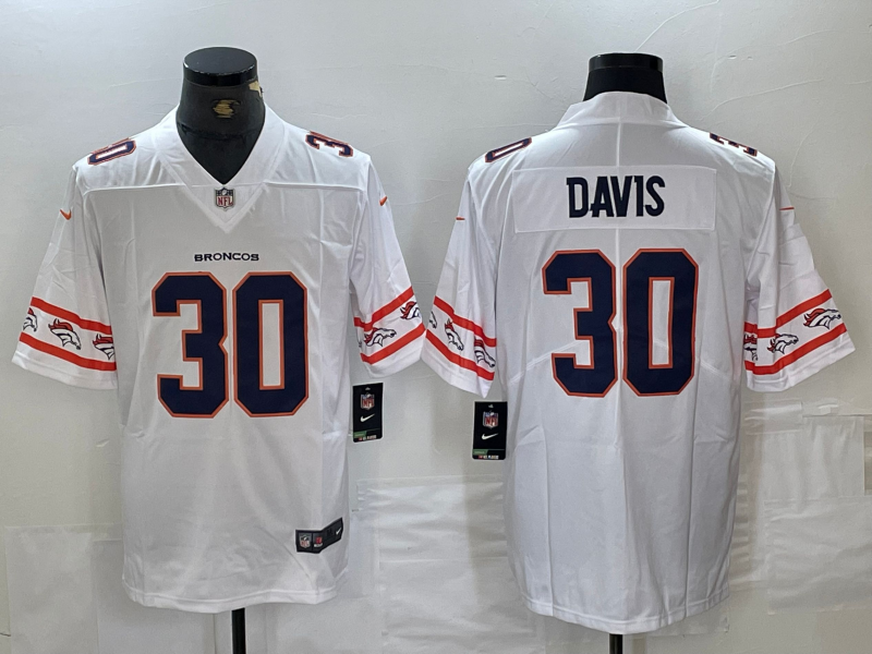 Men's Denver Broncos Terrell Davis #30 White Jersey